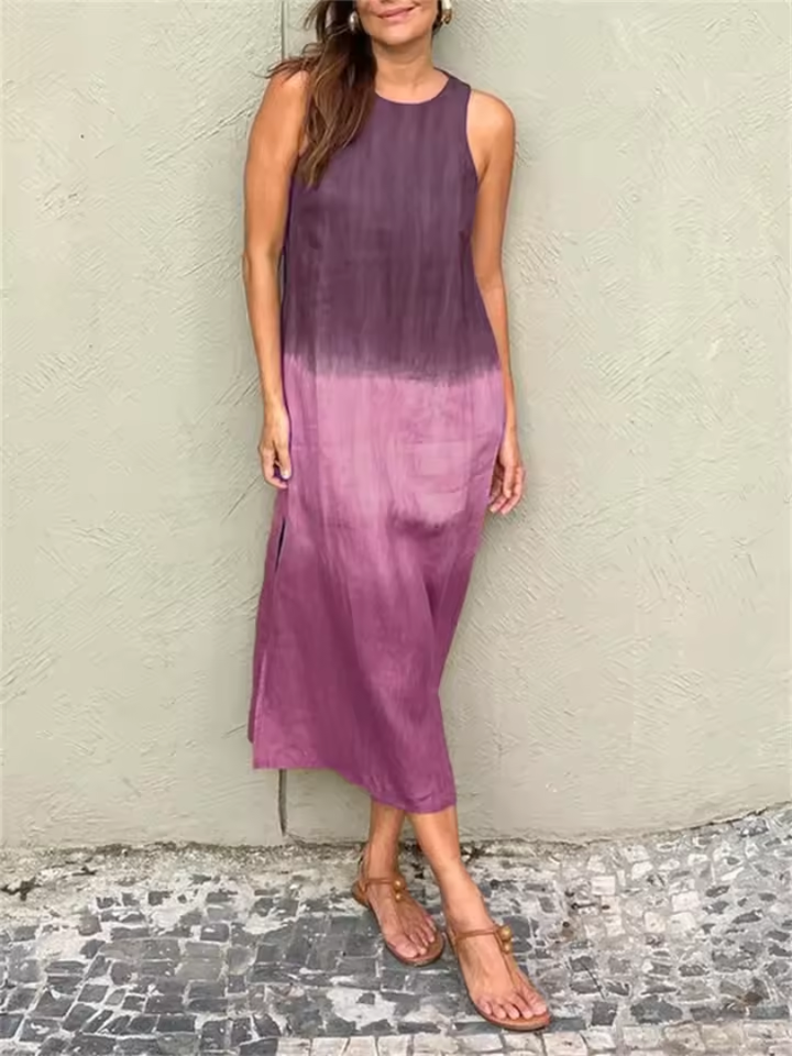 Katie | Ärmlös Rundhalsad Sommarklänning