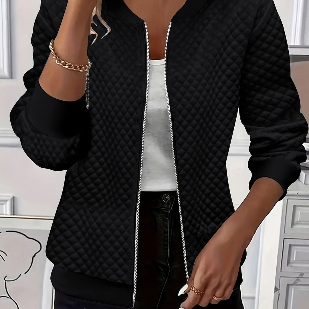 Carolyn | Kviltad-textur Baseballjacka