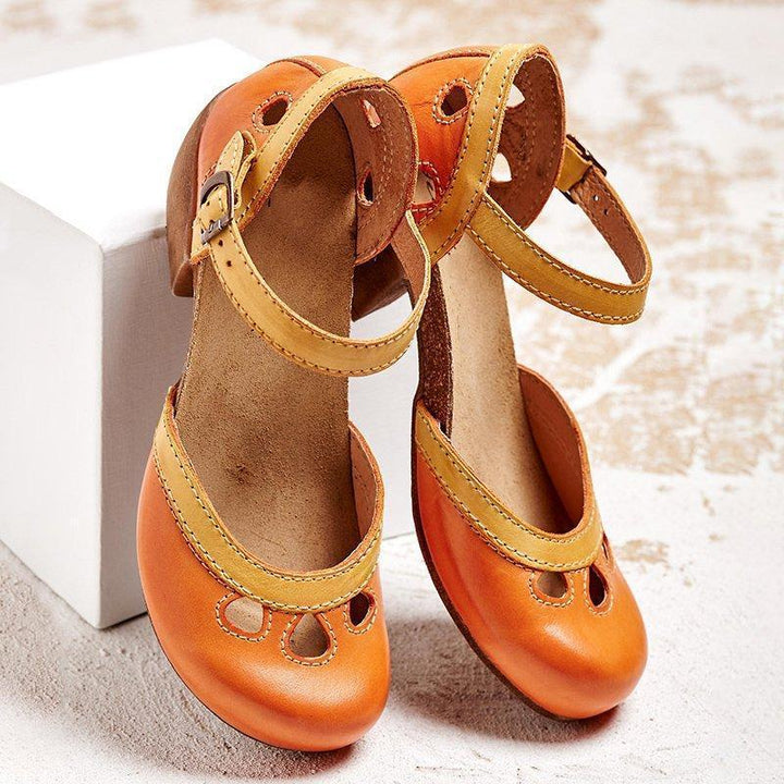 Felicity | Komfort Lågklackade T-Strap Sandaler