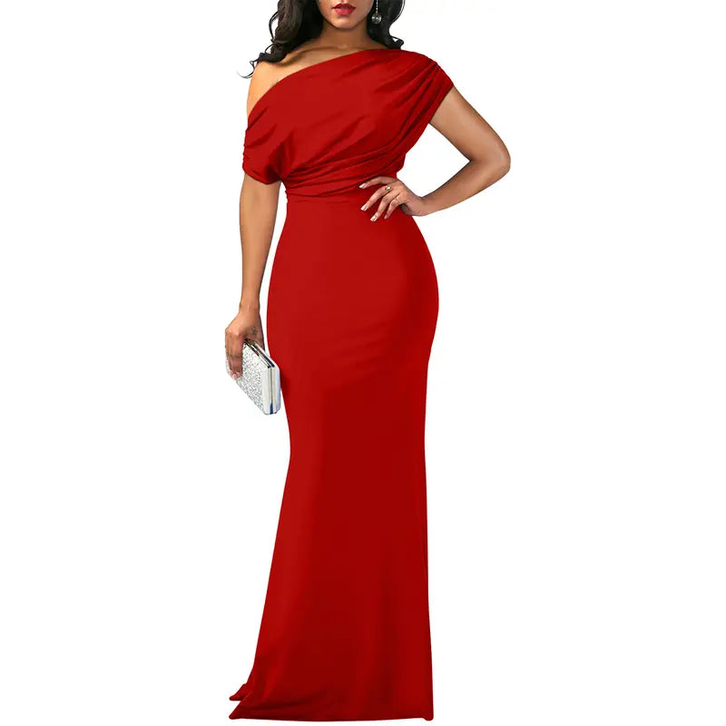Ros | Elegant Off-Shoulder Aftonklänning