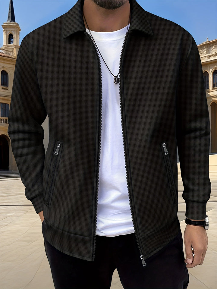 Cameron | Texturerad Zip Jacka