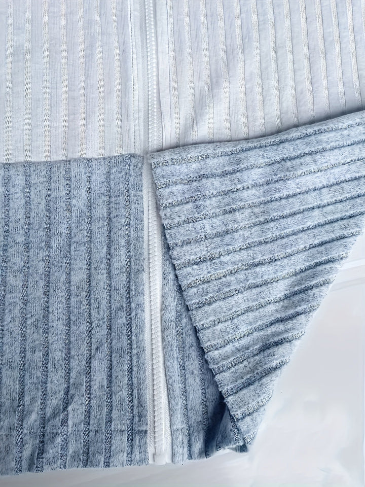 Cecilia | Texturerad Färgblockad Huva Jacka