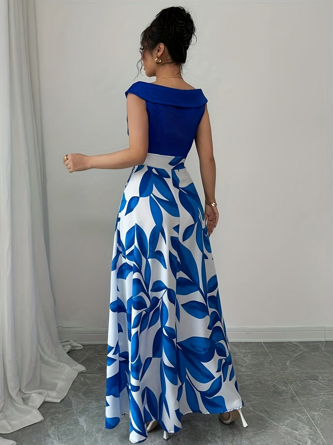 Gabriella | Blommig A-Linje Maxi Klänning