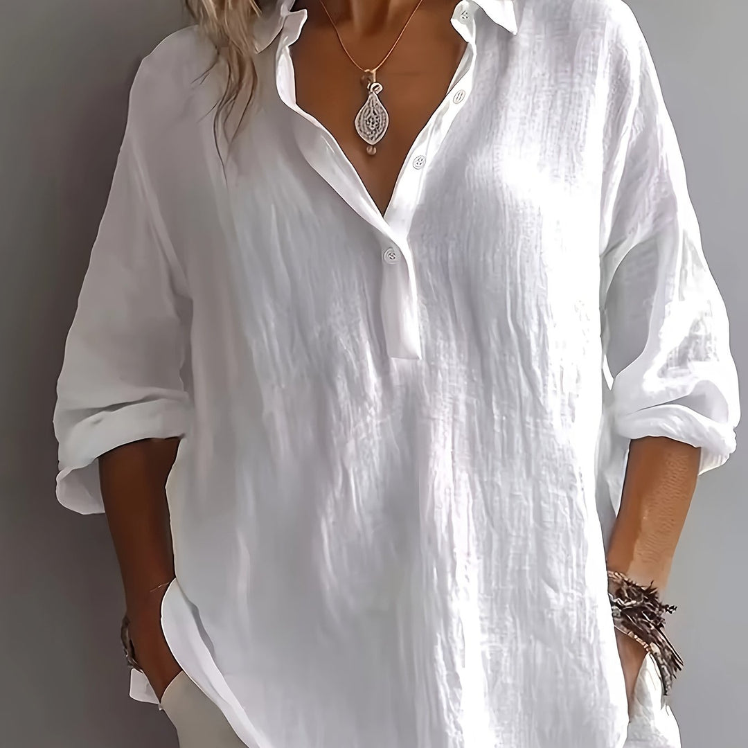 Freya | Avslappnad Blus med Krage