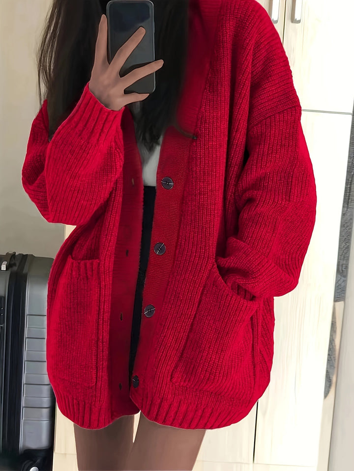 Maisie | Avslappnad Knapplång Cardigan