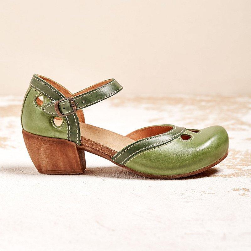 Felicity | Komfort Lågklackade T-Strap Sandaler
