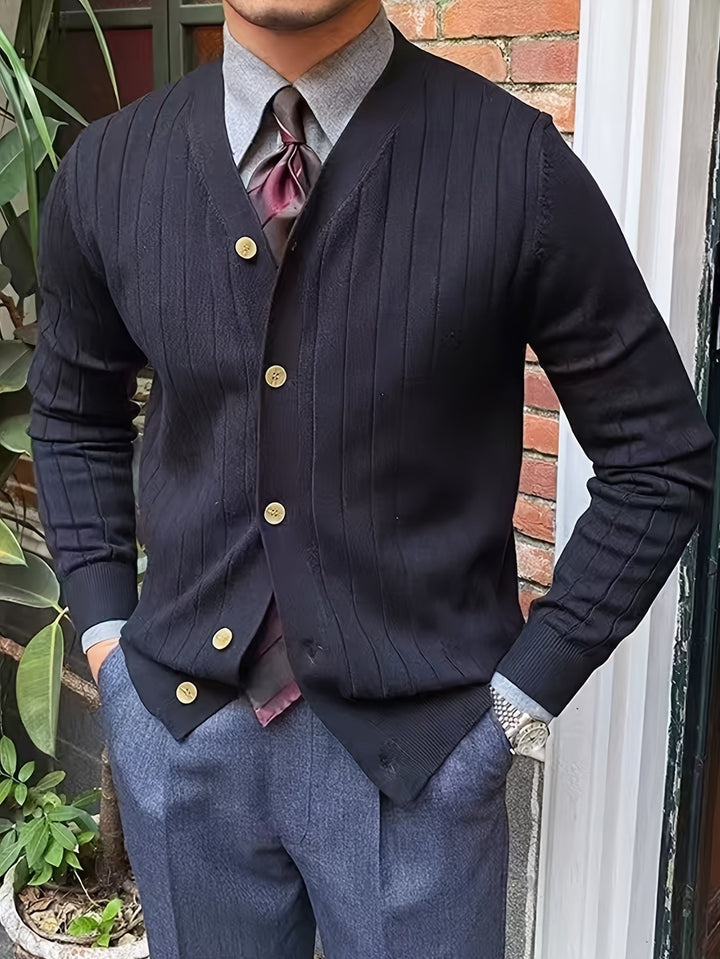 Arthur | Ribbade Knapp-up Cardigan