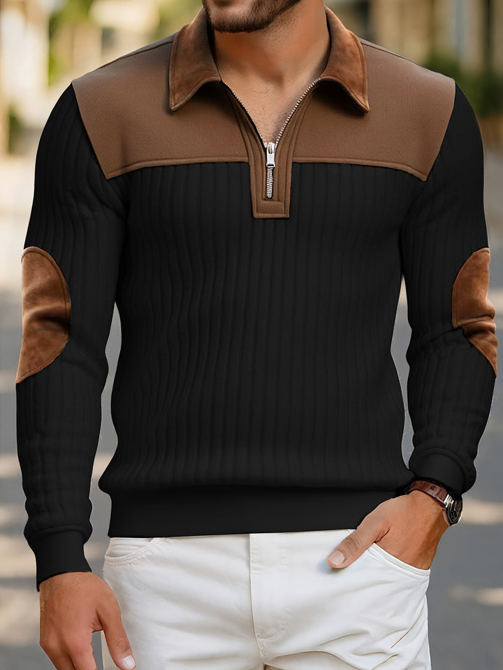 Roland | Tvåfärgad Quarter-Zip Pullover