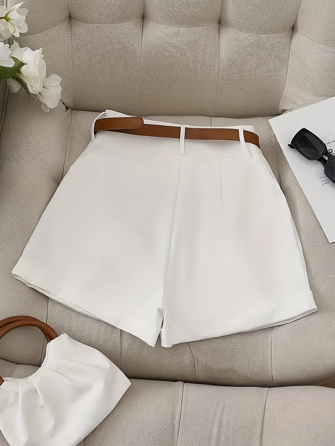Blythe | Skräddarsydda Högmidjade Shorts med Bälte