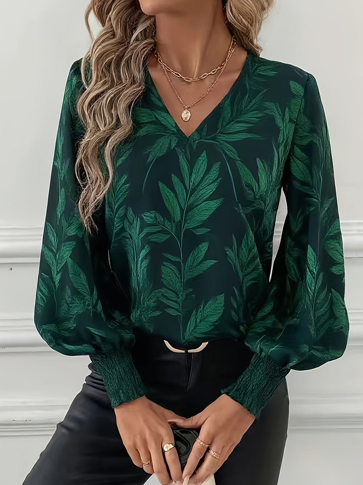 Elena | Botanisk V-ringad Blus