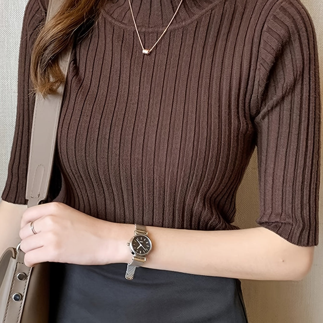 Verity | Ribbade Mock-Neck Topp