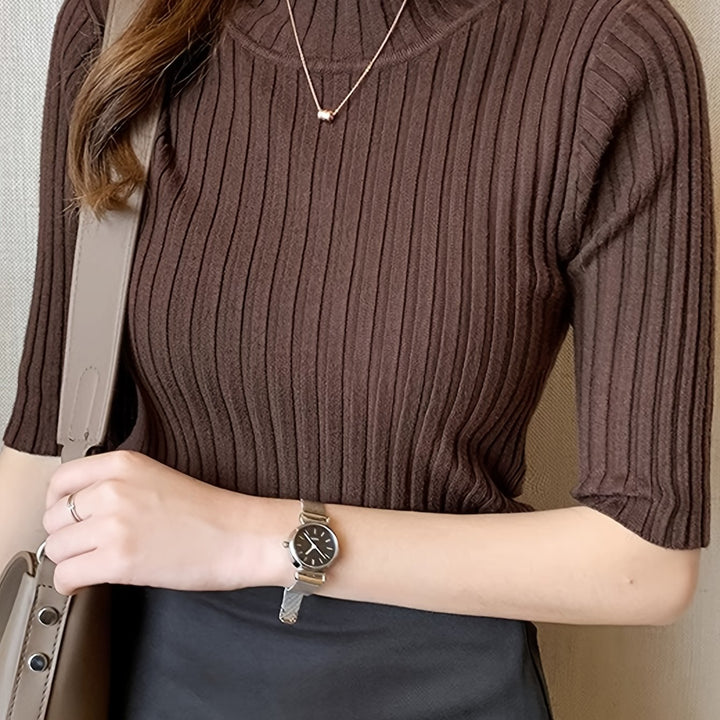 Verity | Ribbade Mock-Neck Topp