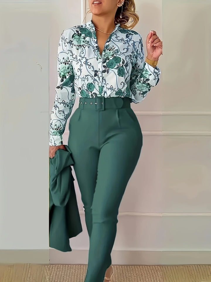 Susanna | Elegant Blommig Tvådelad Set