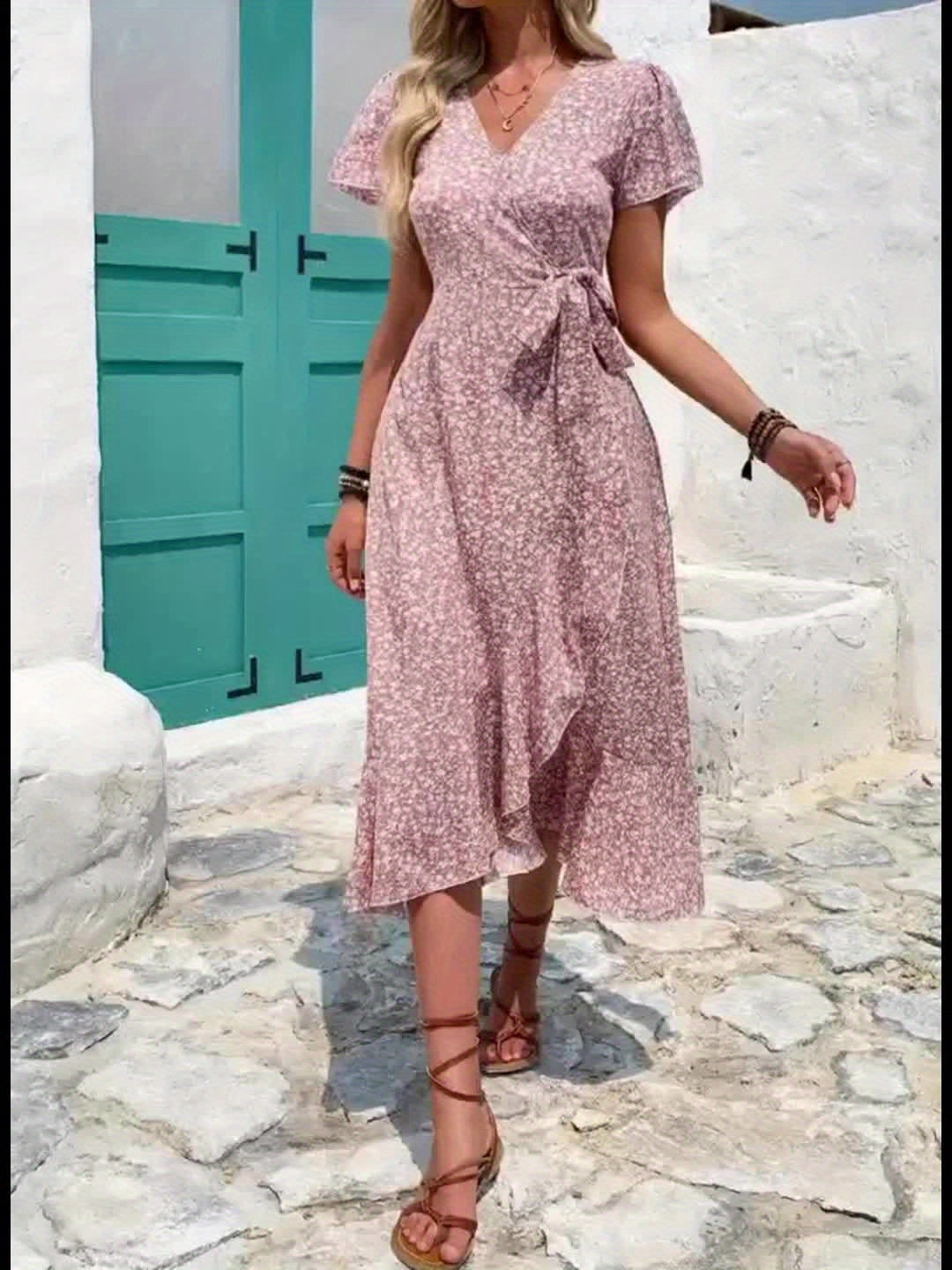 Bianca | Flödande Wrap Maxi Klänning