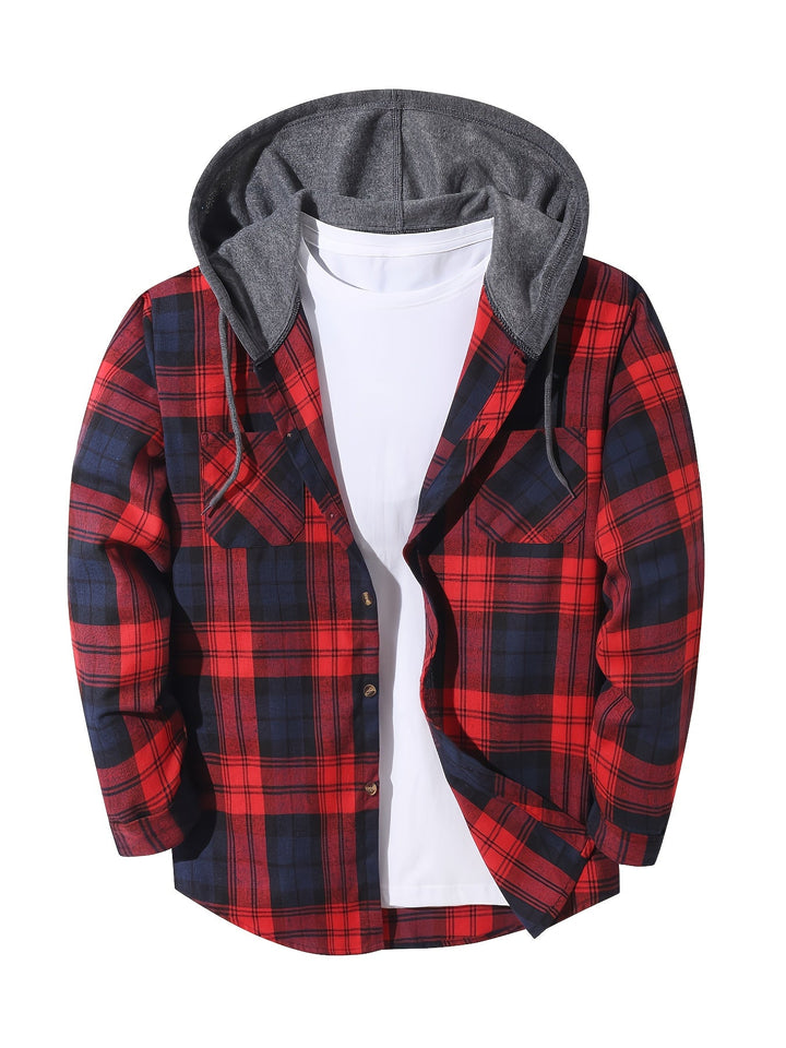 Braxton | Rutig Hoodie Skjorta