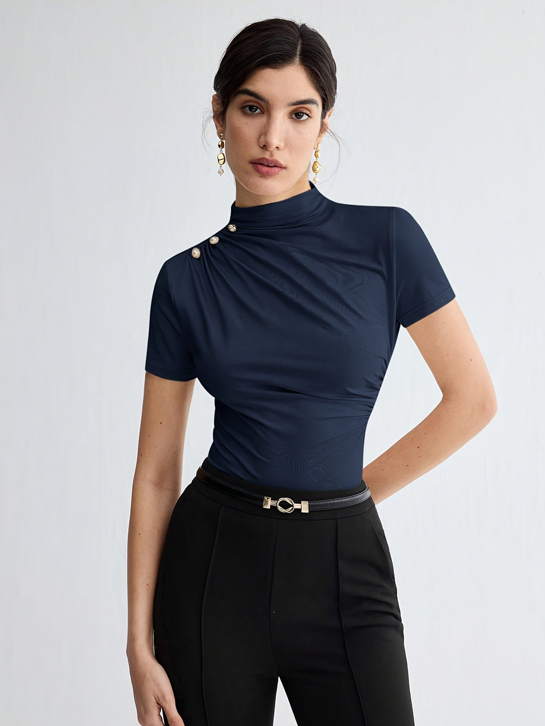 Sienna | Mock Neck Kortärmad Topp