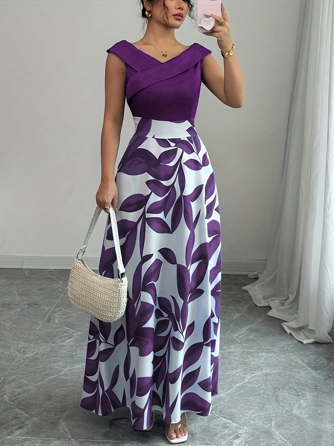 Lucille | Elegant Blommig Maxi Klänning