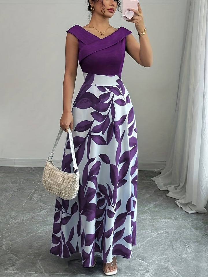 Lucille | Elegant Blommig Maxi Klänning
