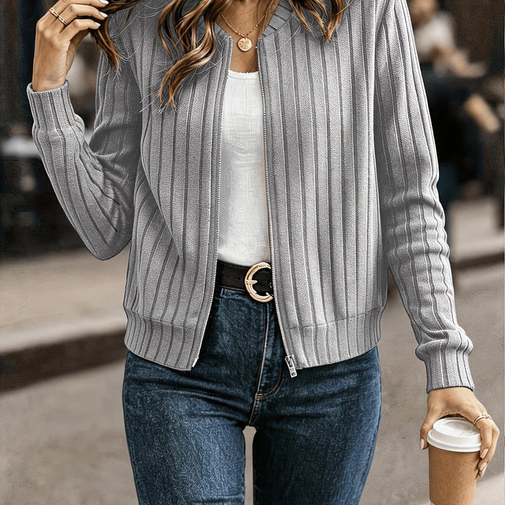 Blair | Ribbad Zip-Front Jacka