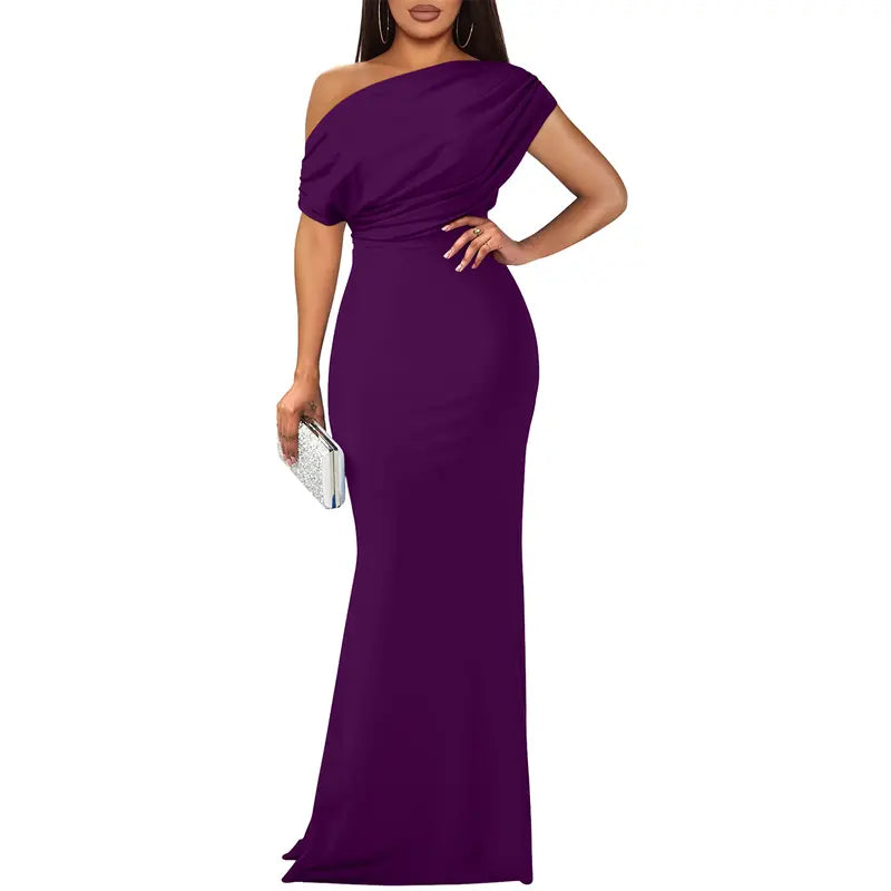 Ros | Elegant Off-Shoulder Aftonklänning