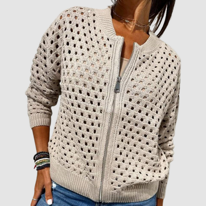 Gracie | Premium Stickad Hål Cardigan