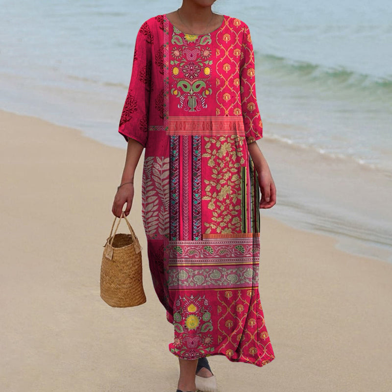 Natalia | Löst sittande Boho Maxi Klänning