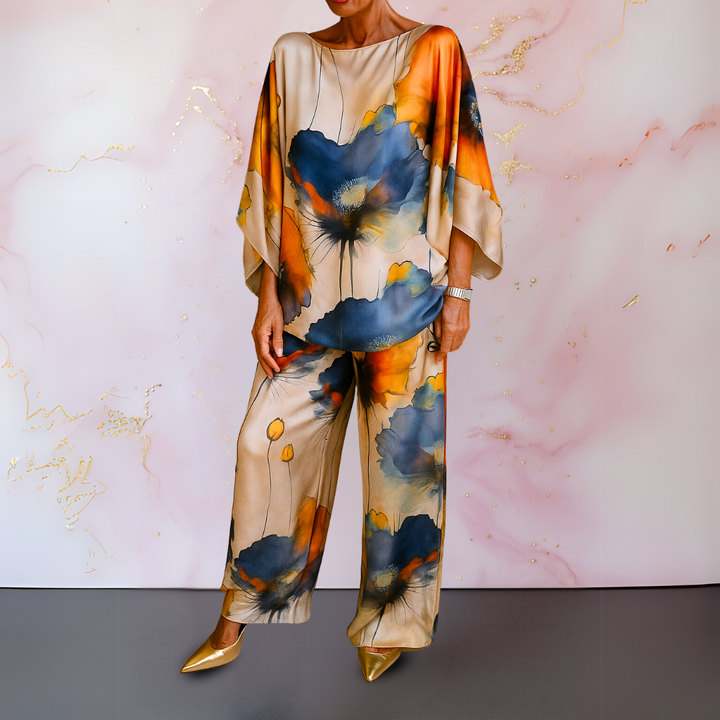 Harlow | Stilig Satin Tvådelad Set