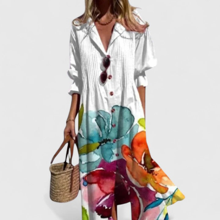 Paula | Elegant Multicolor Boho Klänning