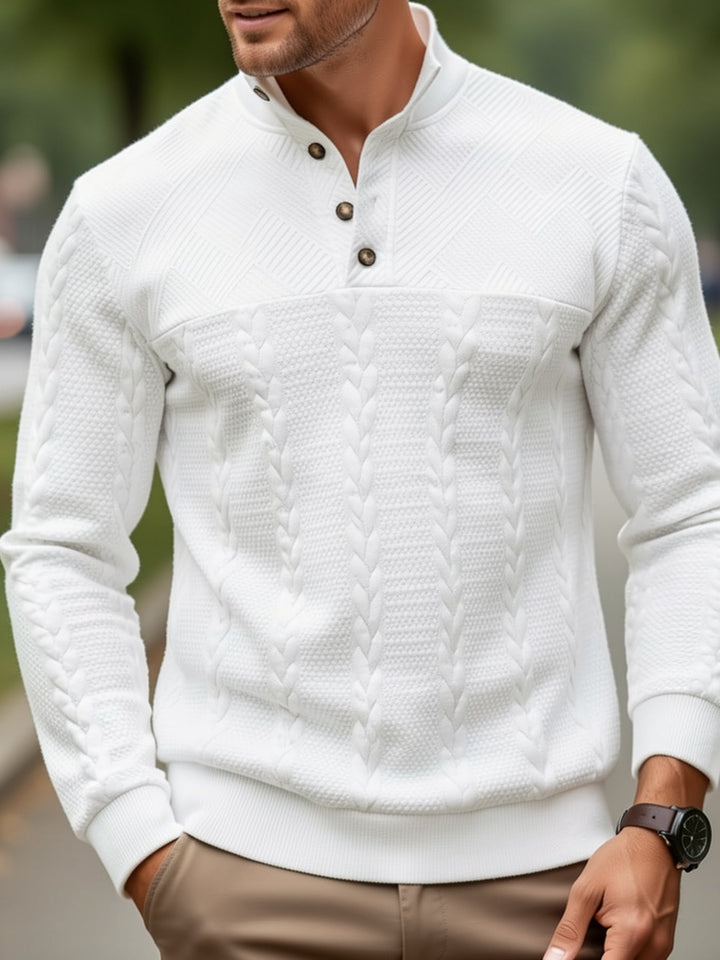 Sterling | Texturerad Pullover med Ståkrage