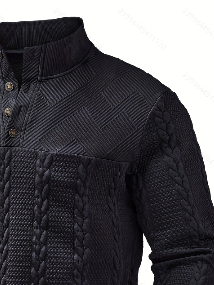 Sterling | Texturerad Pullover med Ståkrage
