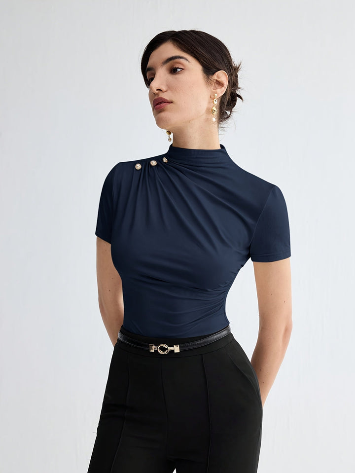 Sienna | Mock Neck Kortärmad Topp