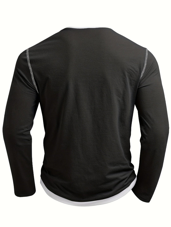 Nathan | Raffinerad Notch-Neck Henley Skjorta
