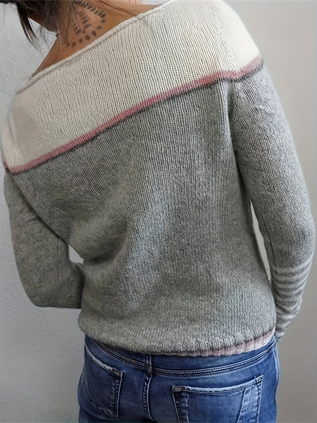 Francesca | Färgblöck Boat Neck Sweater