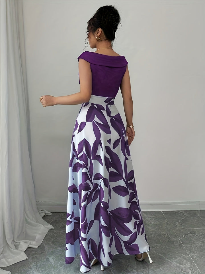 Gabriella | Blommig A-Linje Maxi Klänning