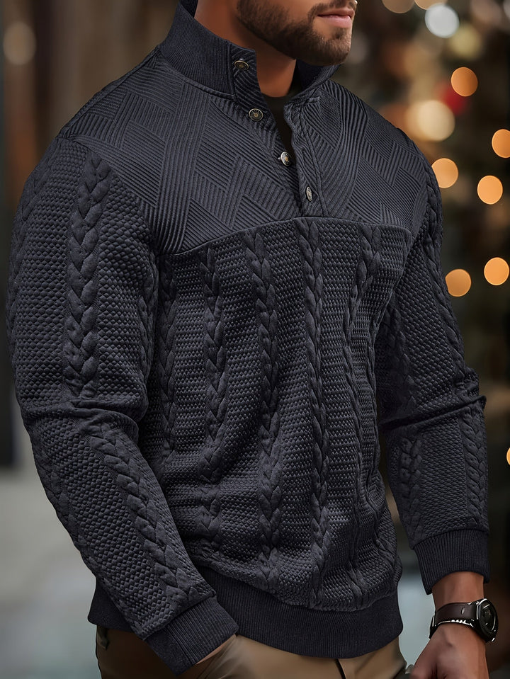 Sterling | Texturerad Pullover med Ståkrage