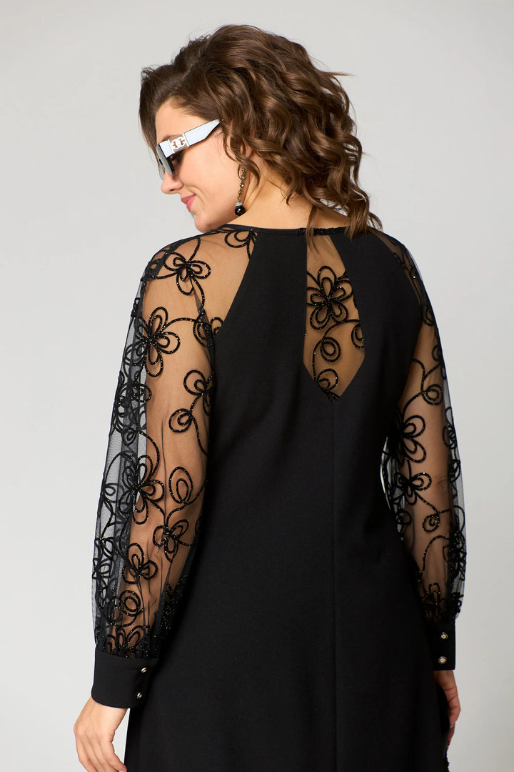 Edith | Elegant Blommig Ärmlös Spetsklänning