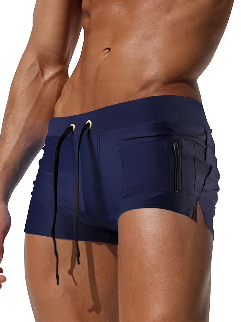 Tanner | Trendiga Dragkedja Boxer Badbyxor
