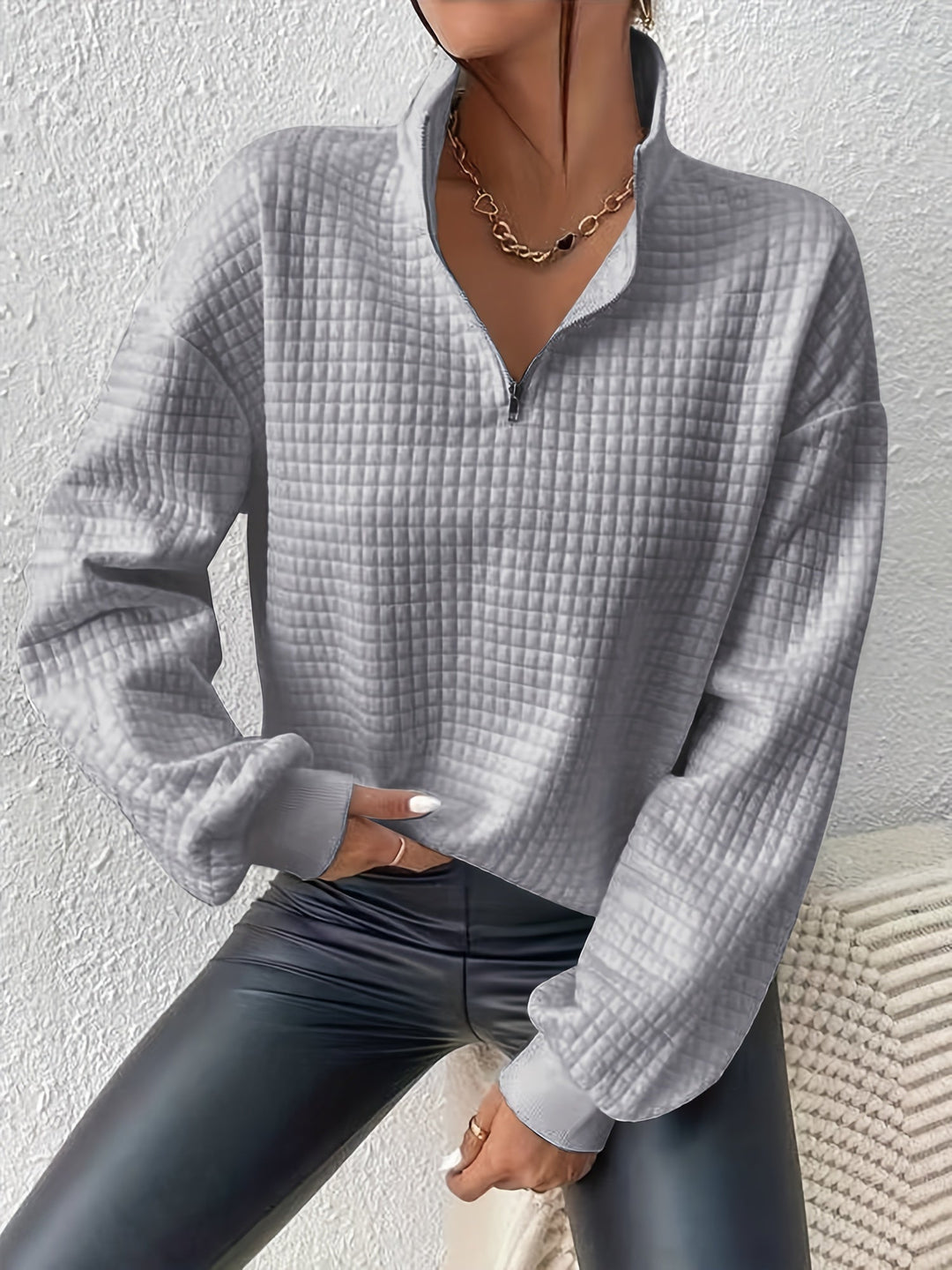 Susanna | Avslappnad Kvartzip-Pullover