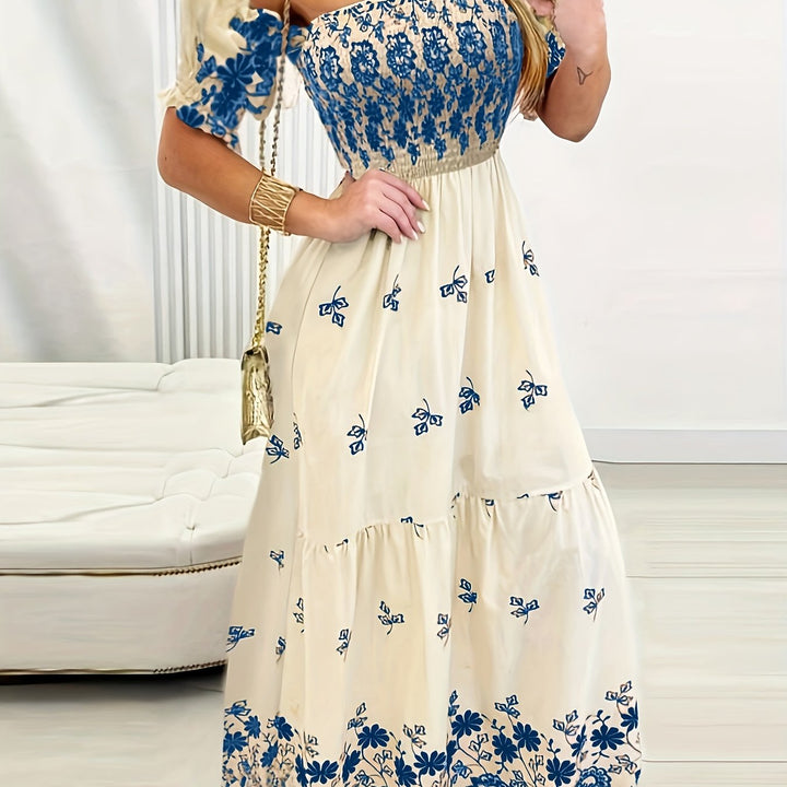 Seraphina | Off-Shoulder Blommig Maxiklänning