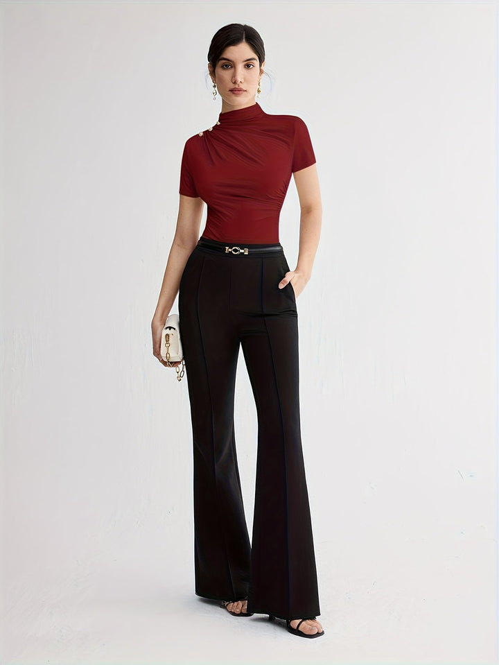 Sienna | Mock Neck Kortärmad Topp