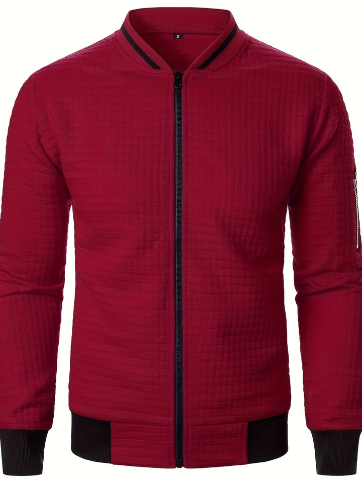 Raymond | Texturerad Zip-Up Bomberjacka