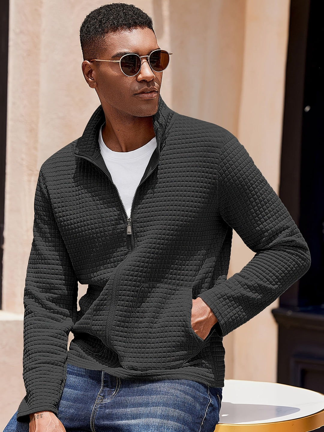 Hugo | Texturerad Zip-Up Jacka