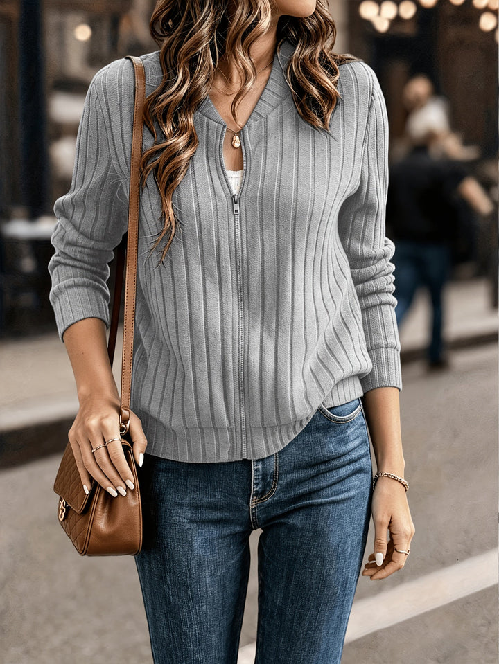 Blair | Ribbad Zip-Front Jacka