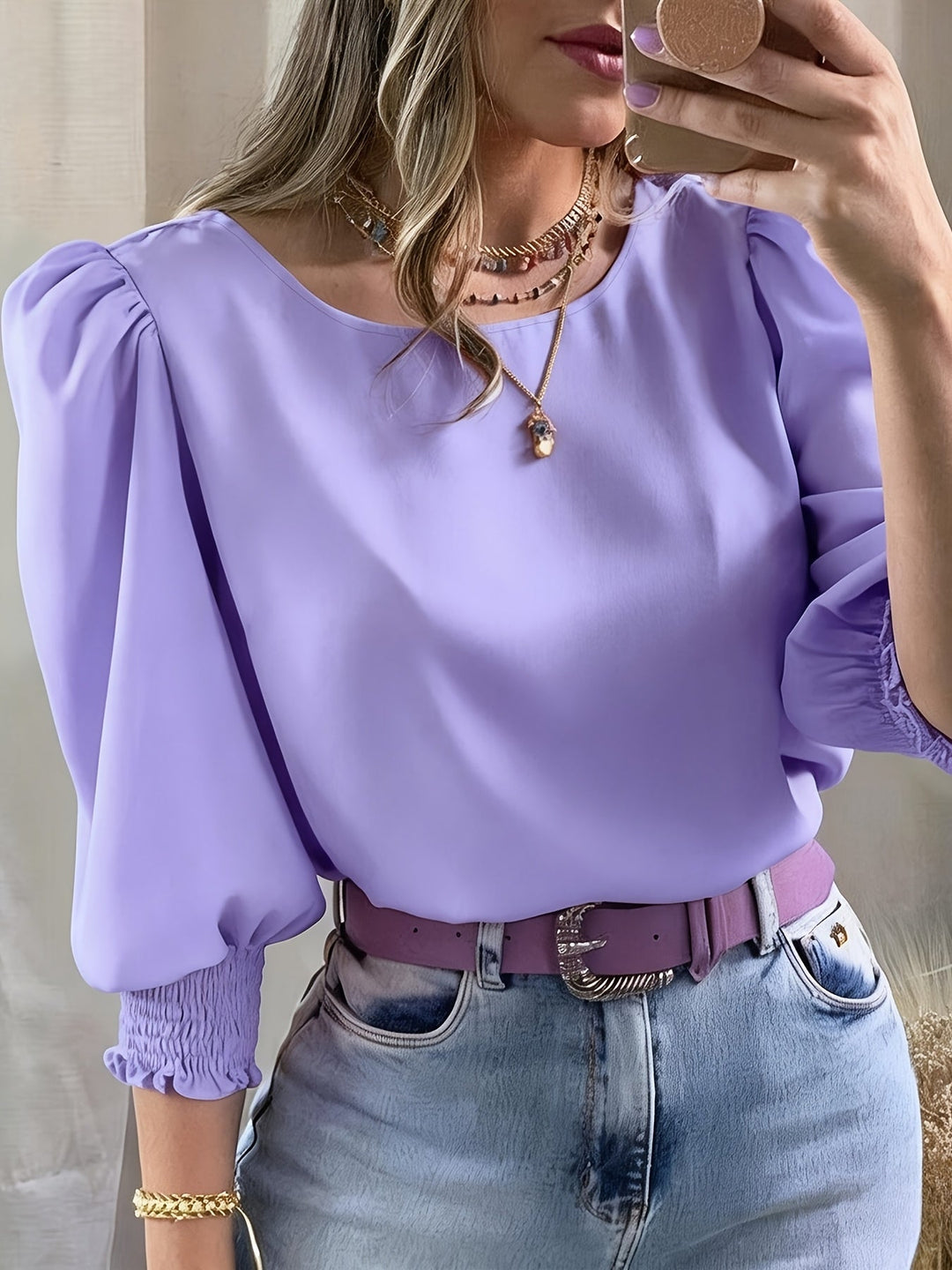 Ellen | Blus med Puffärmar