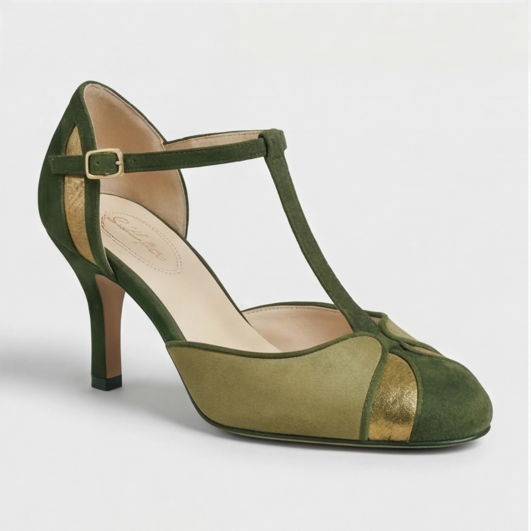 Coralise | Sofistikerade Suede T-Strap Klackar