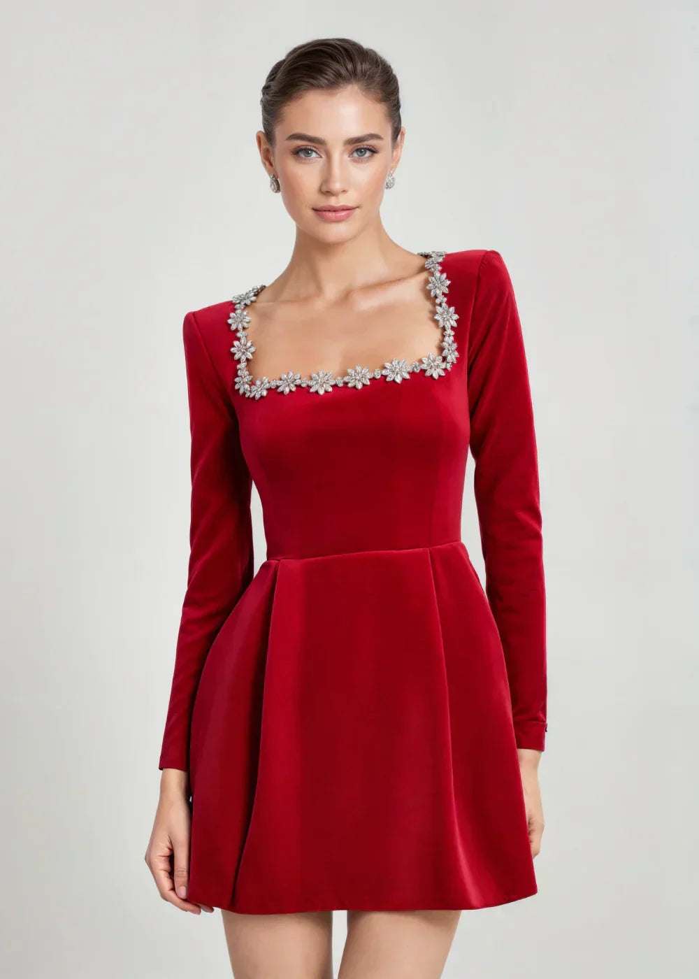 Brielle | Elegant Sammet Mini Klänning