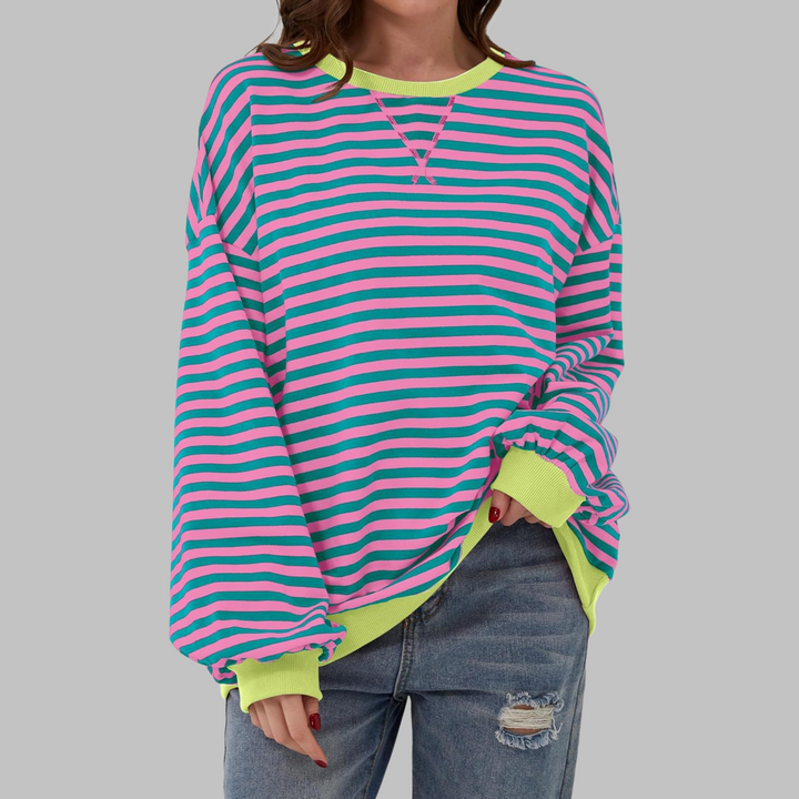 Margaret | Avslappnad långärmad randig sweatshirt