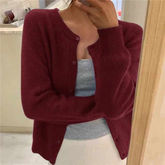 Delphina | Mjuk Knapp-Front Cardigan