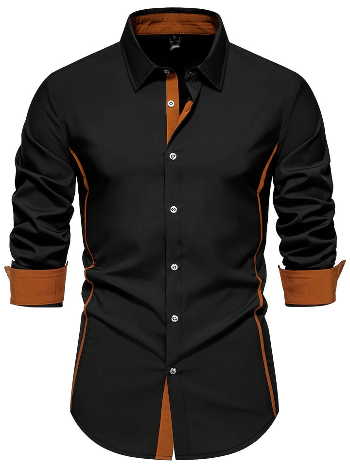 Anthony | Kontrast Trim Button-Up Skjorta