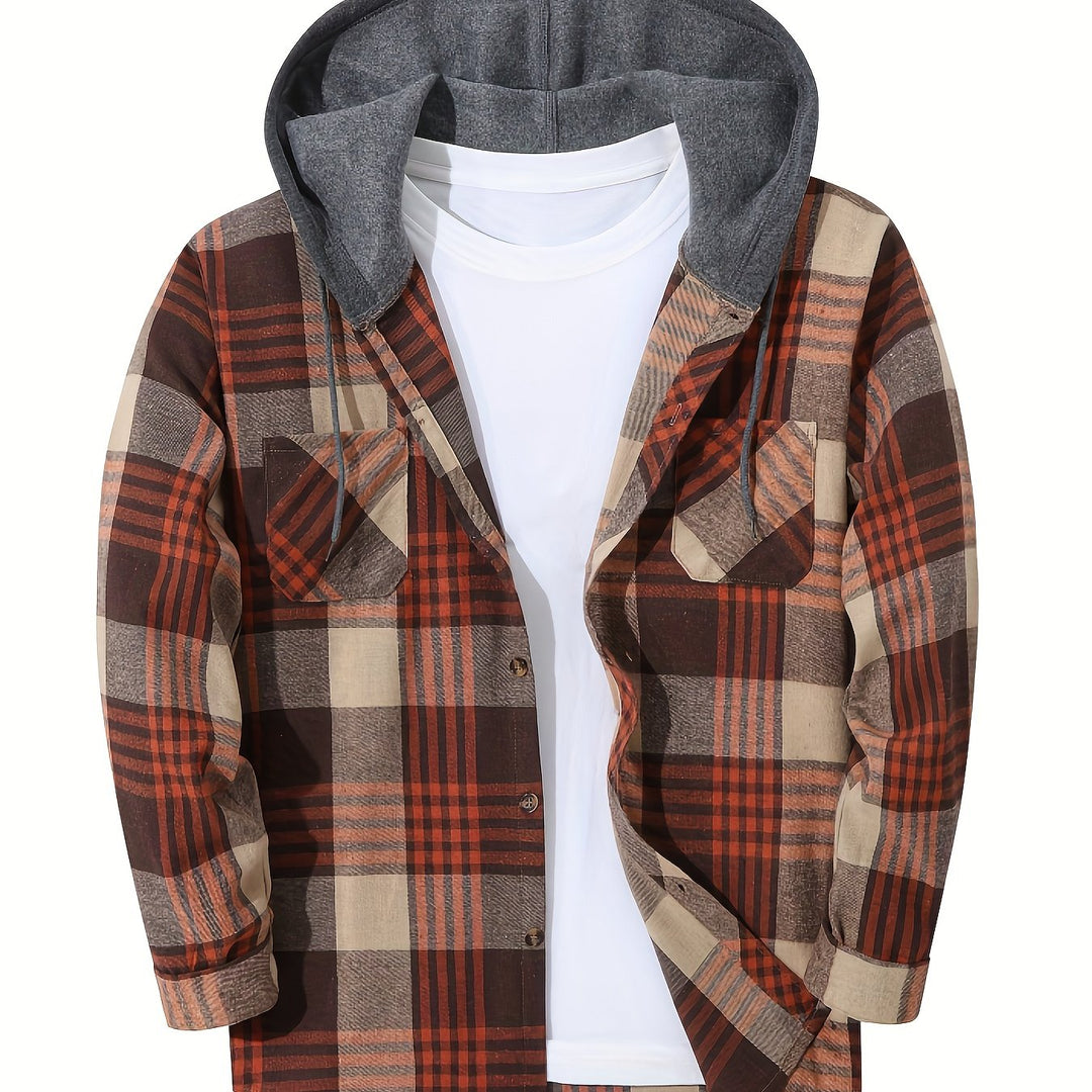 Braxton | Rutig Hoodie Skjorta